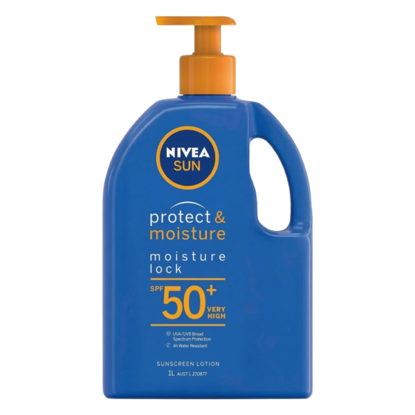 NIVEA SUN Protect & Moisture SPF 50+ Sunscreen Lotion (1L) - Made in Australia
